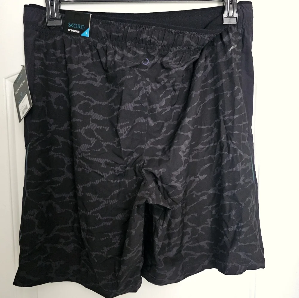 Men's Balance Collection Athletic Shorts Camouflage Embossed Black Large